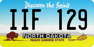 ND license plate IIF129