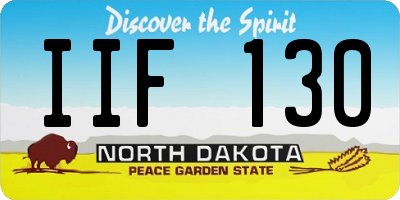 ND license plate IIF130