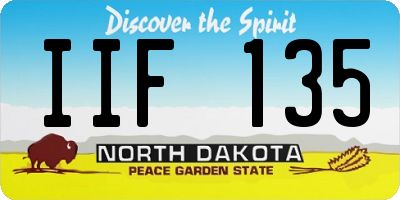 ND license plate IIF135