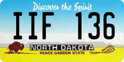 ND license plate IIF136