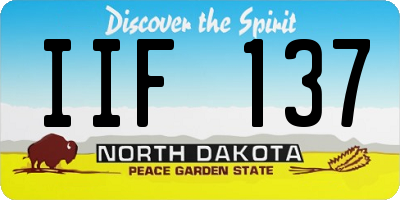 ND license plate IIF137