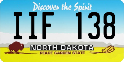 ND license plate IIF138