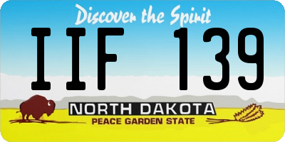 ND license plate IIF139