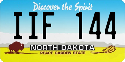 ND license plate IIF144