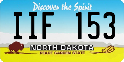 ND license plate IIF153