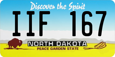 ND license plate IIF167