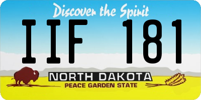 ND license plate IIF181