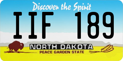 ND license plate IIF189