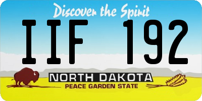 ND license plate IIF192