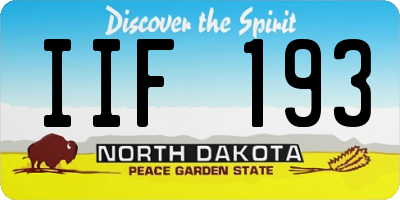 ND license plate IIF193
