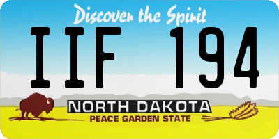 ND license plate IIF194