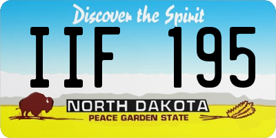 ND license plate IIF195