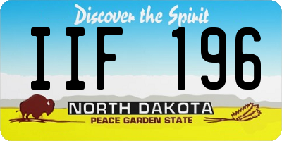 ND license plate IIF196