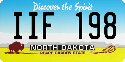 ND license plate IIF198