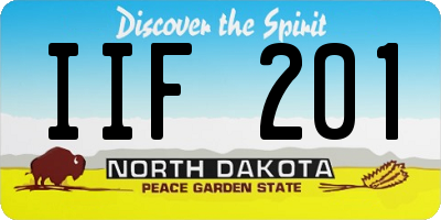ND license plate IIF201