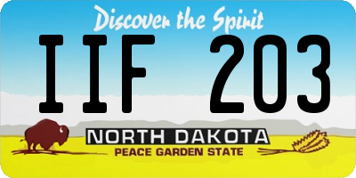 ND license plate IIF203