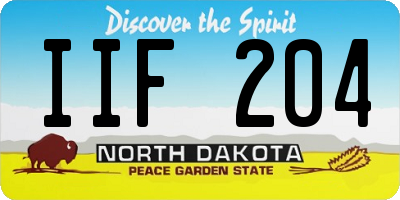 ND license plate IIF204
