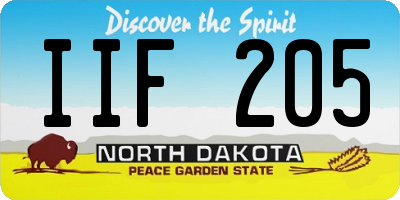 ND license plate IIF205