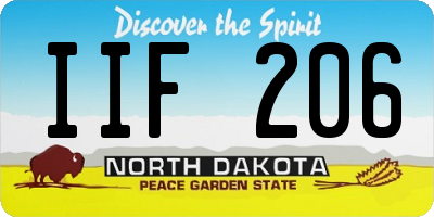 ND license plate IIF206
