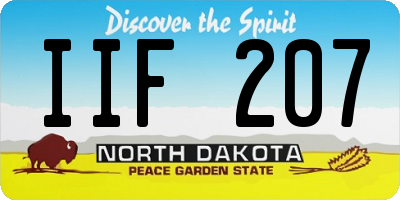 ND license plate IIF207