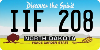 ND license plate IIF208