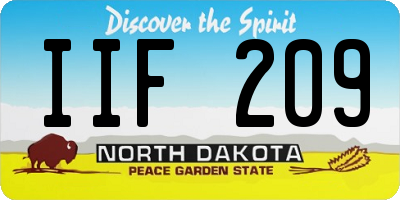 ND license plate IIF209