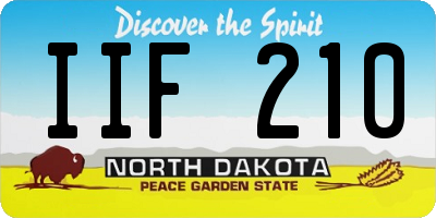 ND license plate IIF210
