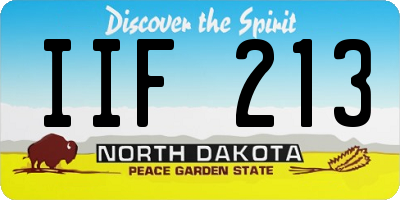ND license plate IIF213