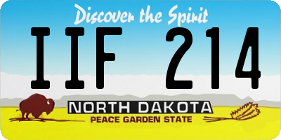 ND license plate IIF214
