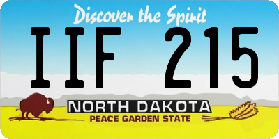ND license plate IIF215