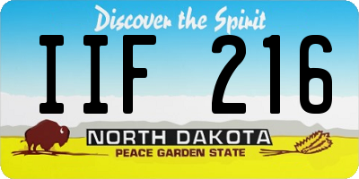 ND license plate IIF216