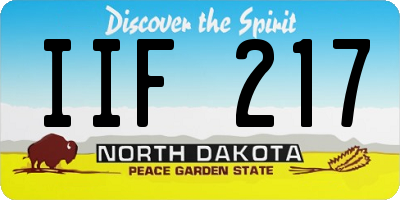 ND license plate IIF217