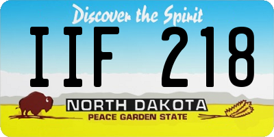 ND license plate IIF218