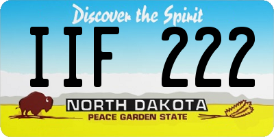 ND license plate IIF222