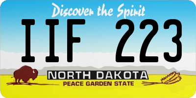 ND license plate IIF223