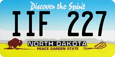 ND license plate IIF227