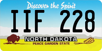 ND license plate IIF228