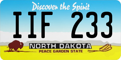 ND license plate IIF233