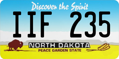 ND license plate IIF235