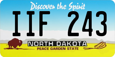 ND license plate IIF243