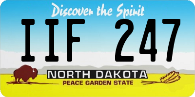 ND license plate IIF247