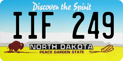 ND license plate IIF249