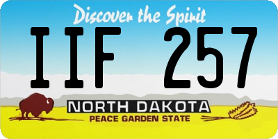 ND license plate IIF257