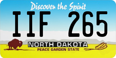 ND license plate IIF265