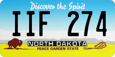ND license plate IIF274