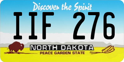 ND license plate IIF276