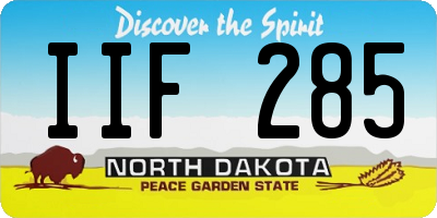 ND license plate IIF285