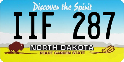 ND license plate IIF287