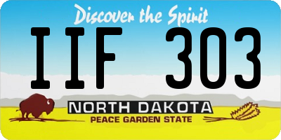 ND license plate IIF303