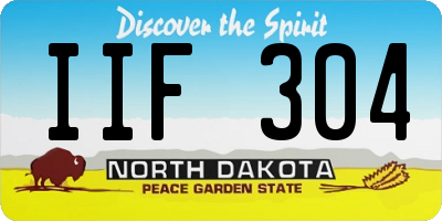 ND license plate IIF304